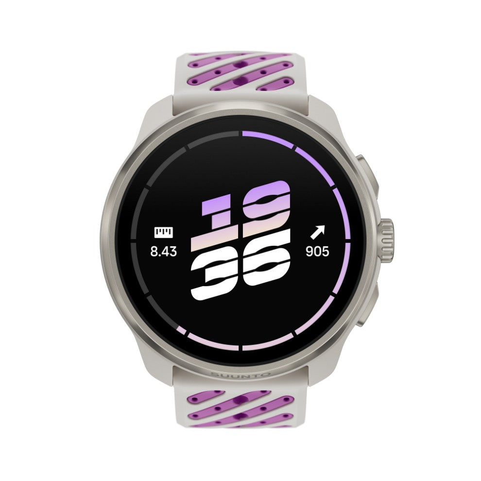 Suunto Race 3S Titanium Orchid, vista frontal con esfera